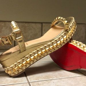 Christian Louboutin gold espadrilles